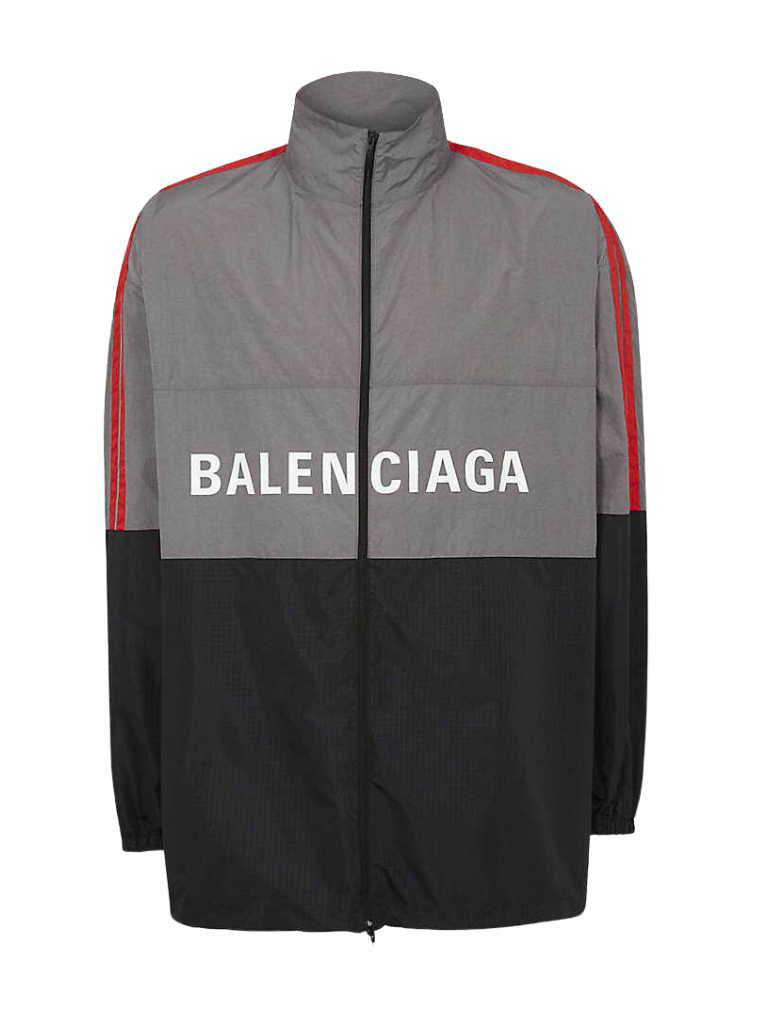 Pre Loved - Balenciaga Grey Logo Zip-Up Jacket Size EU 46
