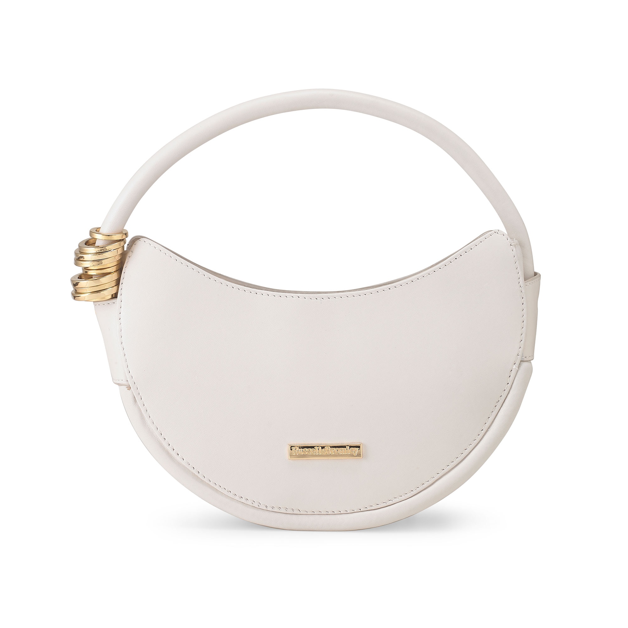 Russell & Bromley Women's Beige Nappa Leather Circoloco Circular Shoulder Bag, Size: 25x14x7cm