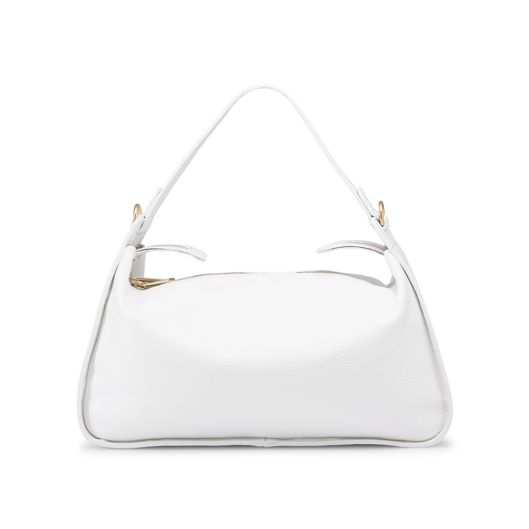 Russell & Bromley Women's White Leather Brand Detail Hugnhold Rectangle Soft Shoulder Bag, Size: 35x22x10.5cm