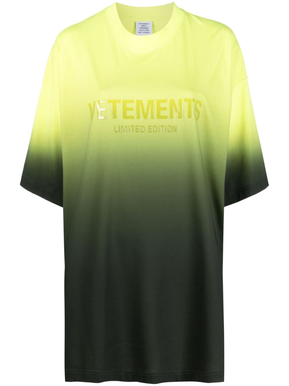 VETEMENTS logo-print ombré cotton T-shirt - Green