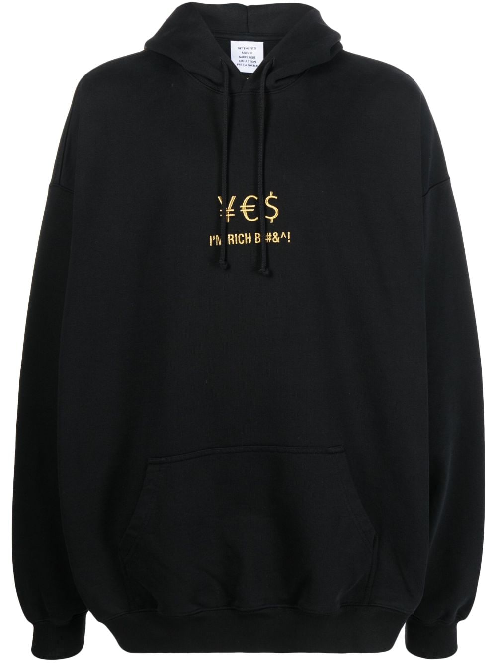 VETEMENTS slogan-motif hoodie - Black