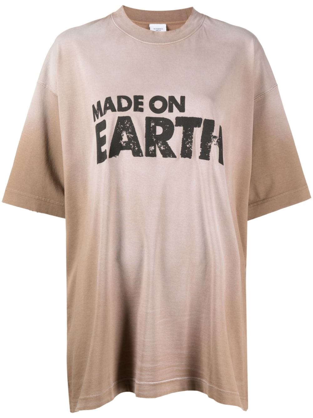 VETEMENTS slogan-print oversized cotton T-shirt - Brown