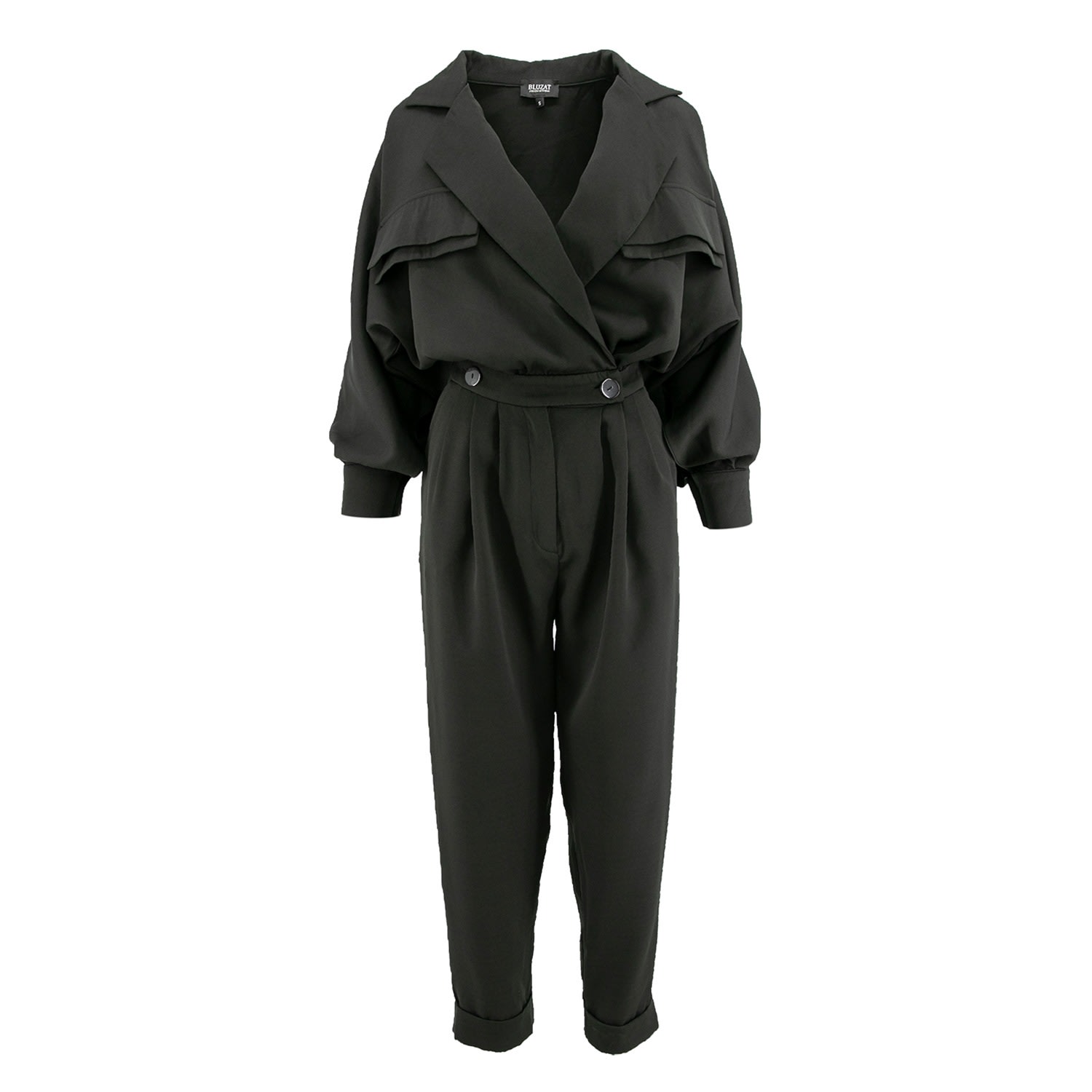 Women's Black Maxi Jumpsuit Extra Small Bluzat