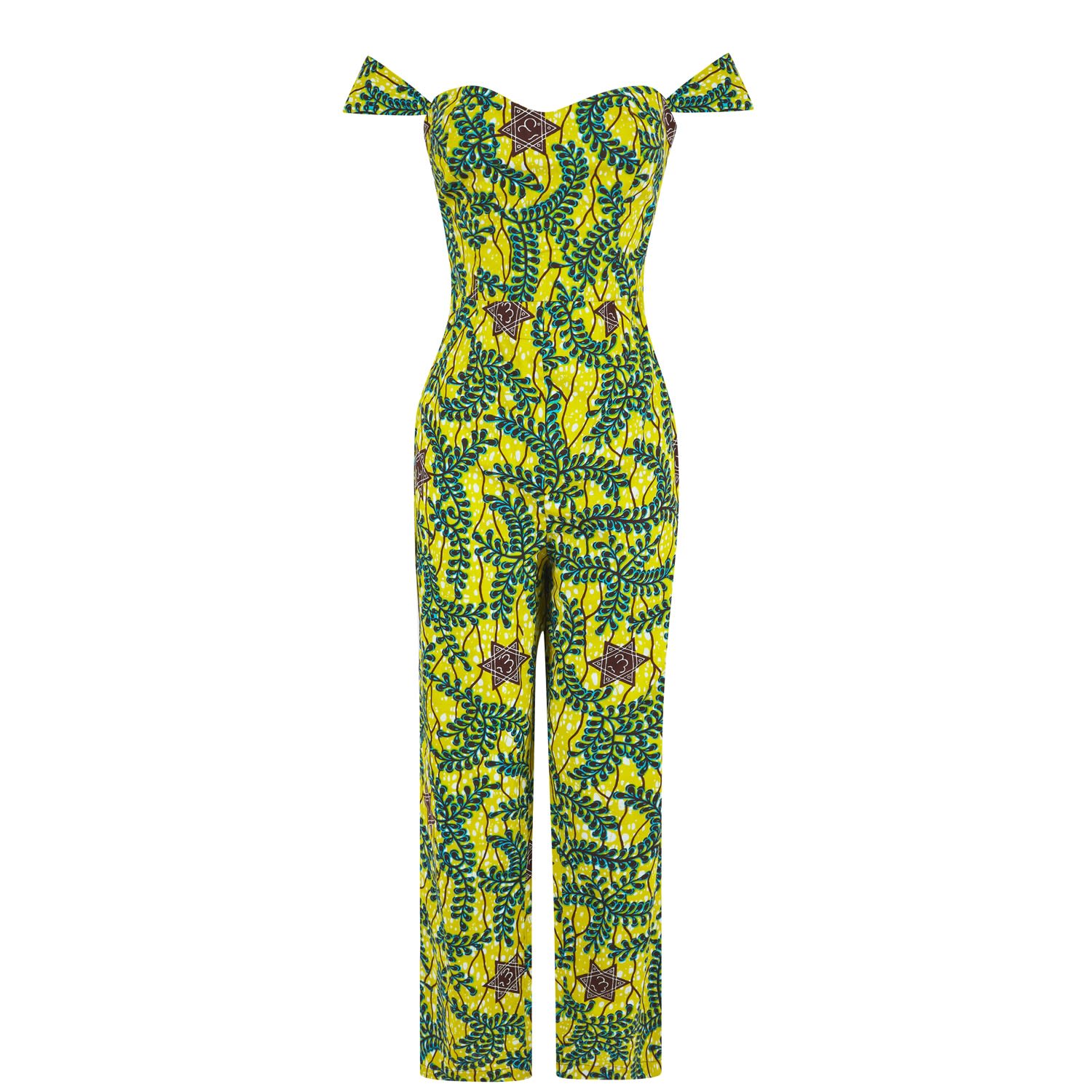 Women's Green Anne-Marie African Print Jumpsuit Extra Small Ohema Ohene