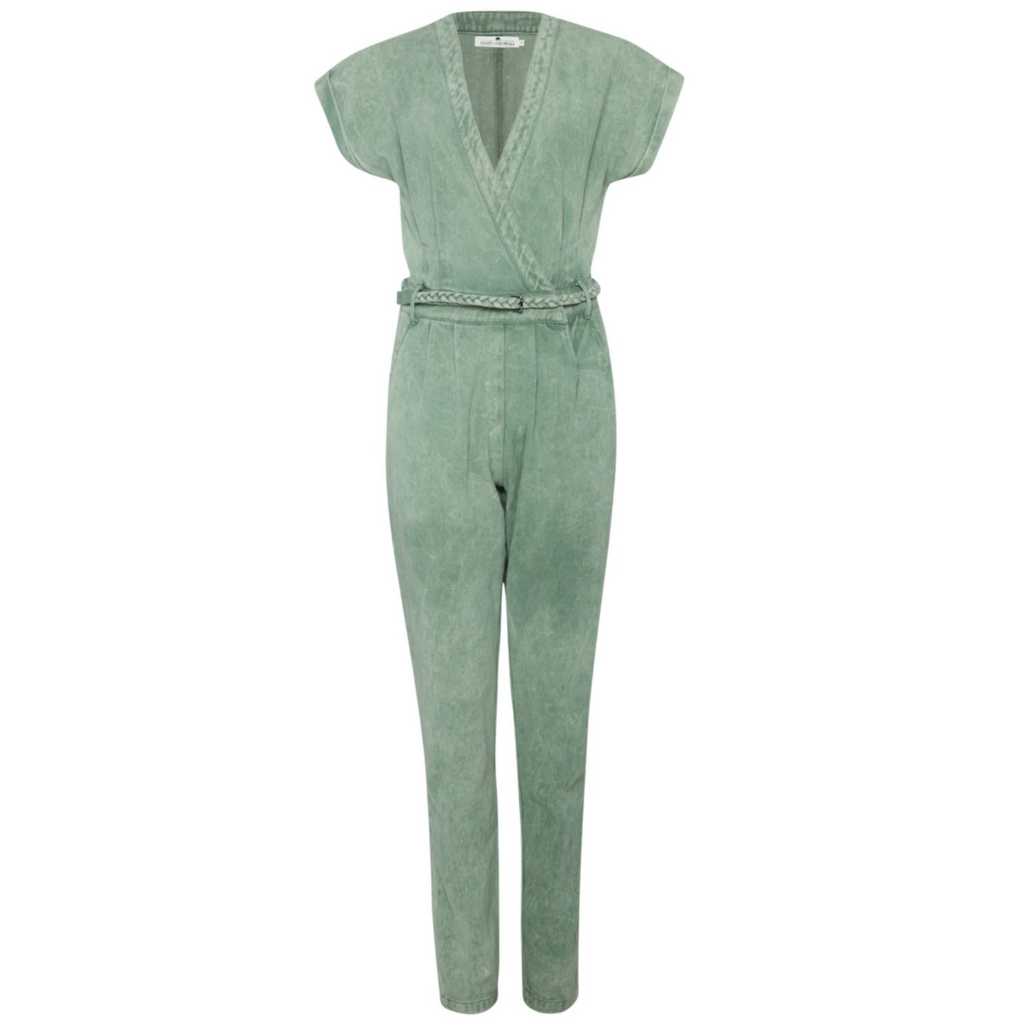 Women's Jane Says Stone Washed Jumpsuit Sage Green Extra Small State of Georgia
