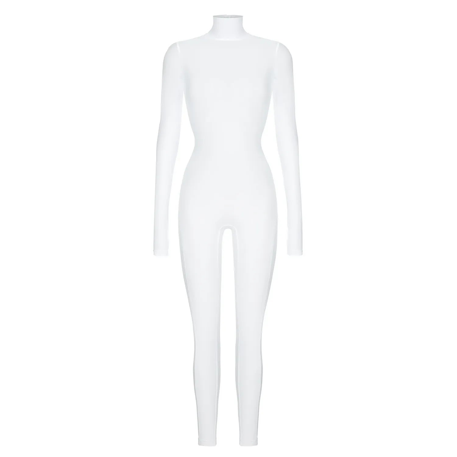 Women's Monoskin Jumpsuit Mesh - White Large Monosuit
