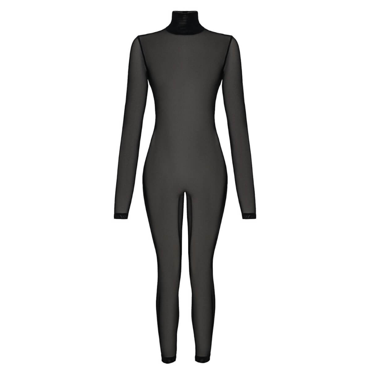Women's Monoskin Jumpsuit With Pants Total Mesh - Black Medium Monosuit