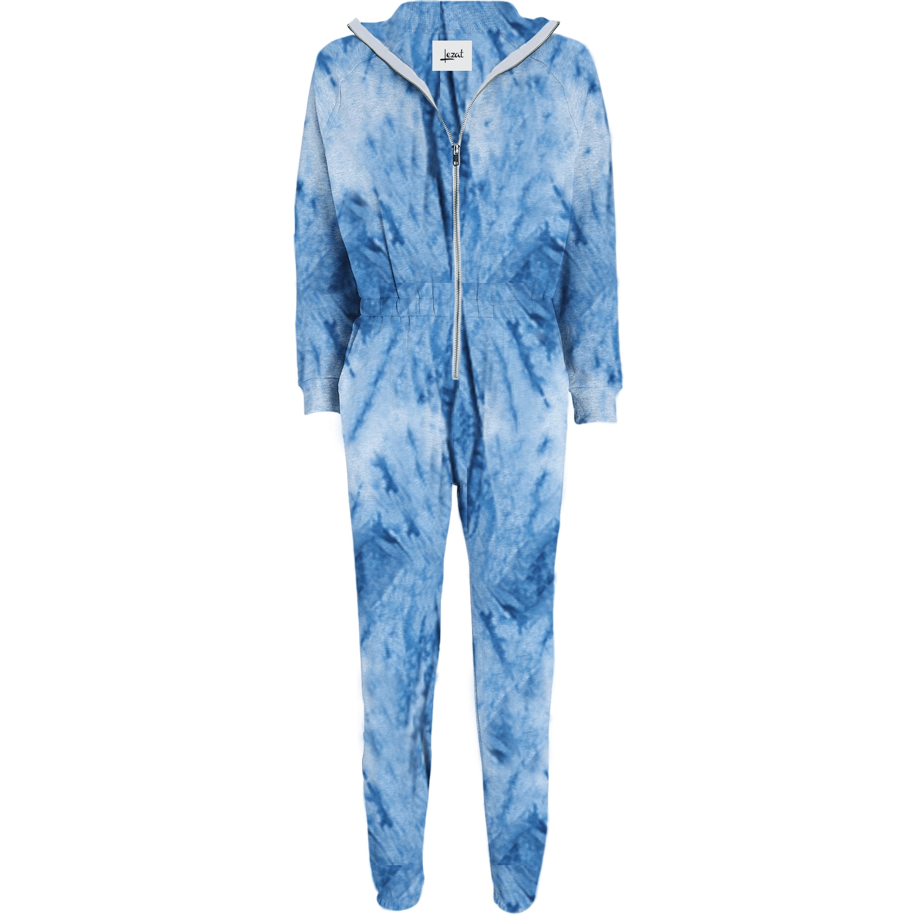 Women's Restore Soft Terry Jumpsuit - Dusty Blue Tie Dye Extra Small Lezat