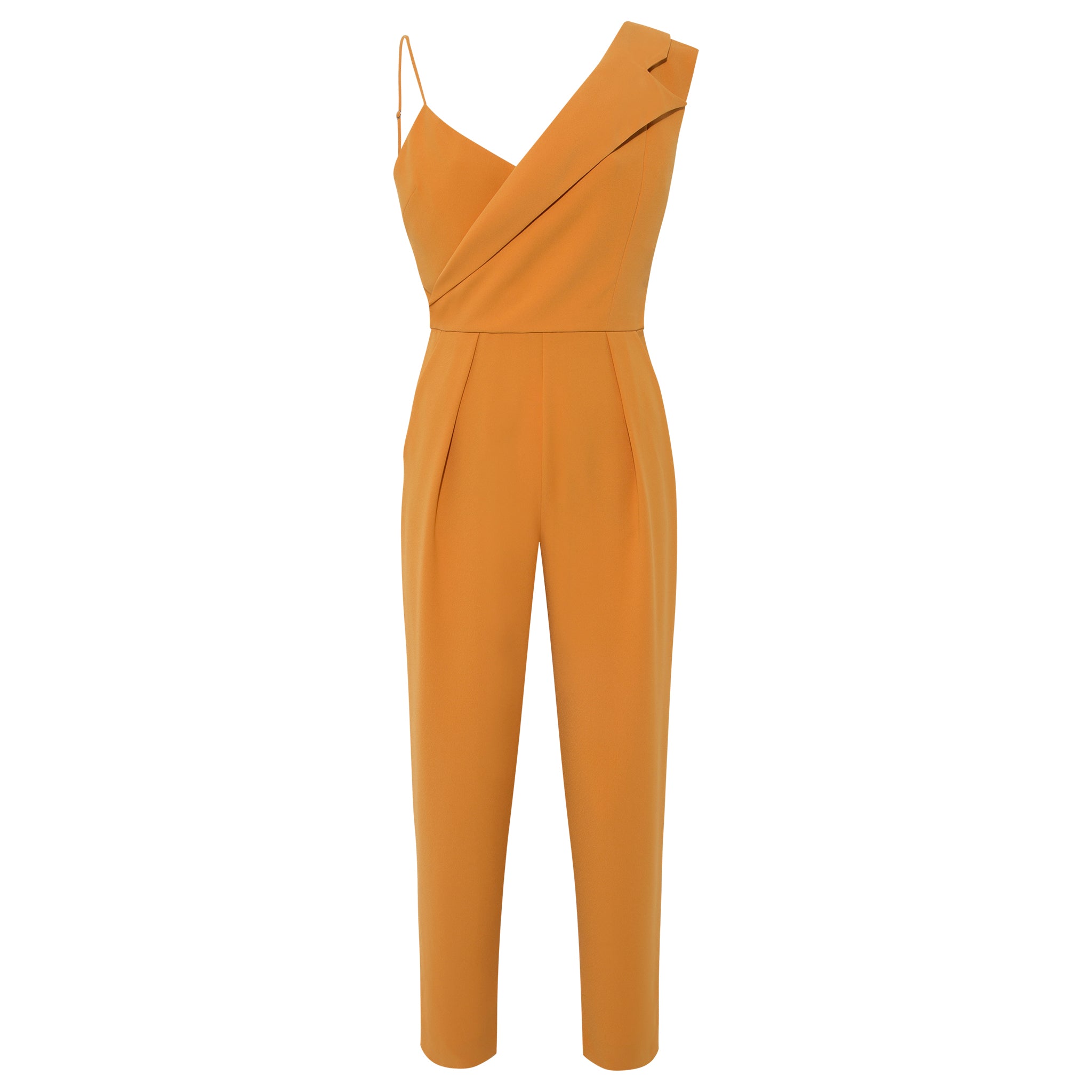 Women's Yellow / Orange Peak Lapel Tailored Jumpsuit - Yellow & Orange Extra Small Femponiq