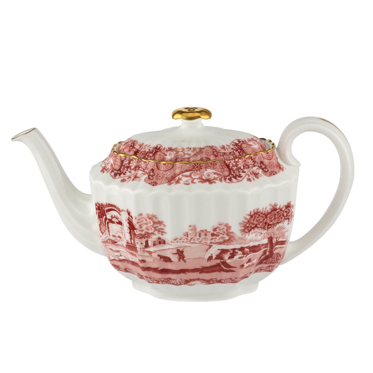 1770 Italian Teapot, Cranberry, Large, Spode