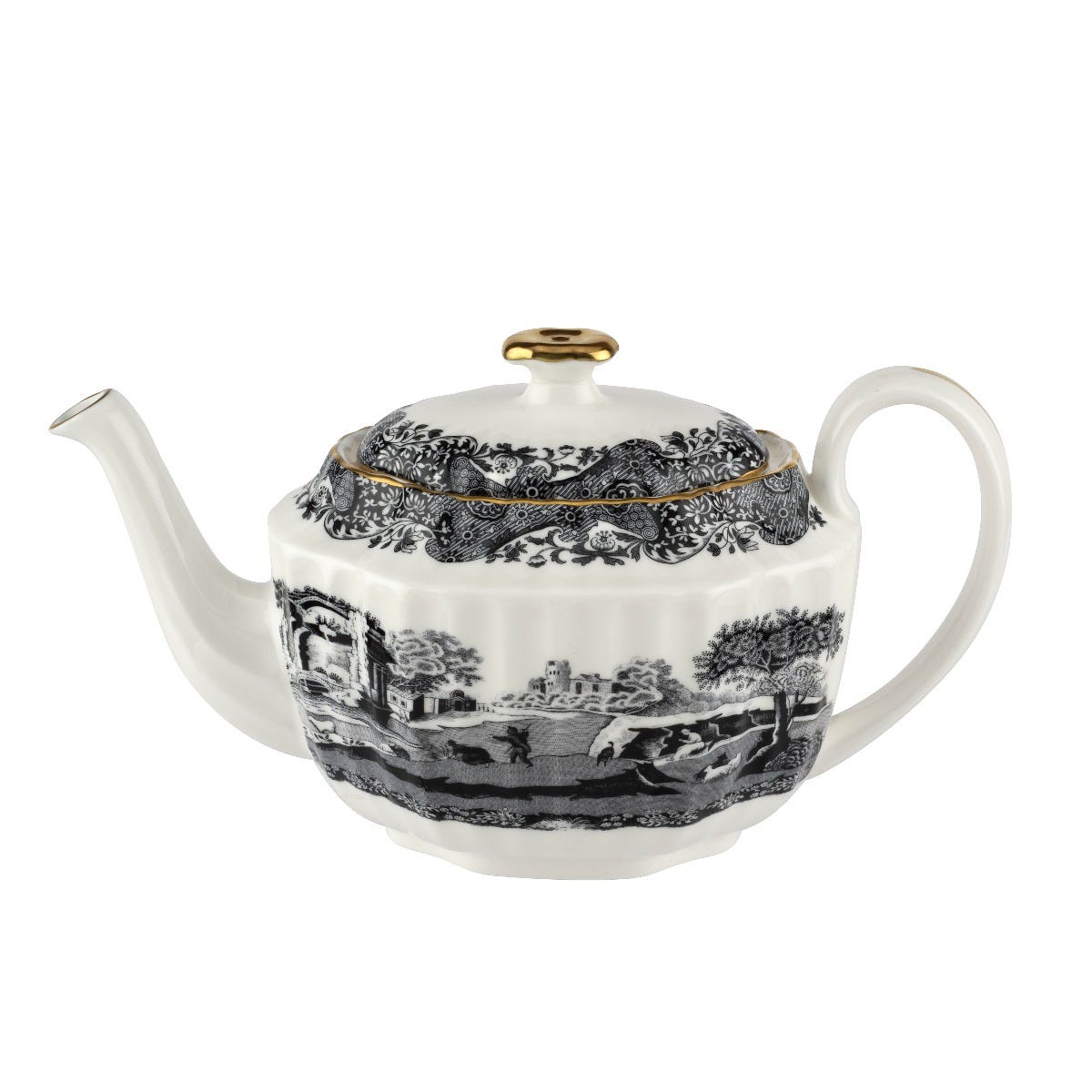 1770 Italian Teapot in Black, Small, Spode