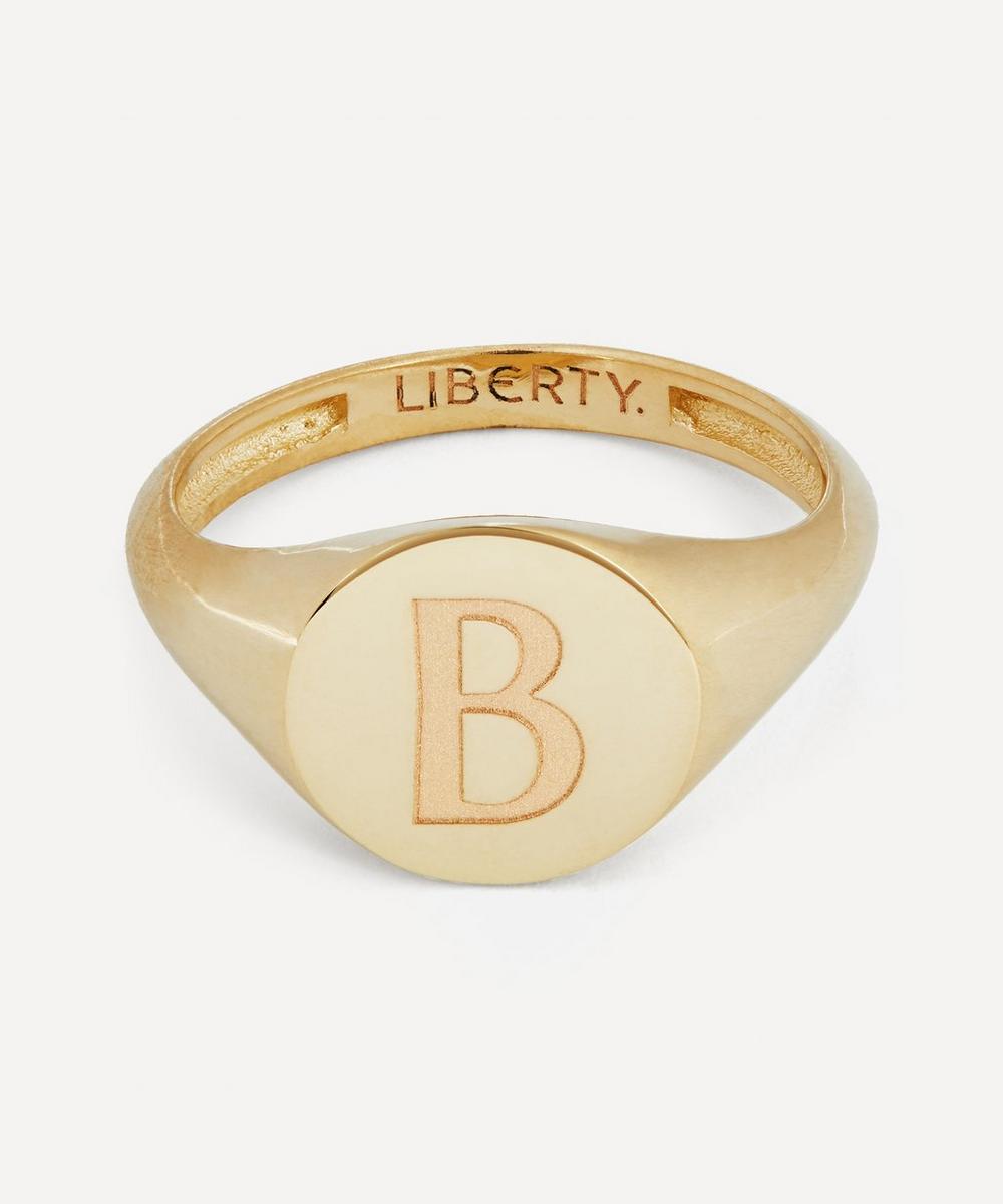9ct Gold Initial Liberty Signet Ring - B