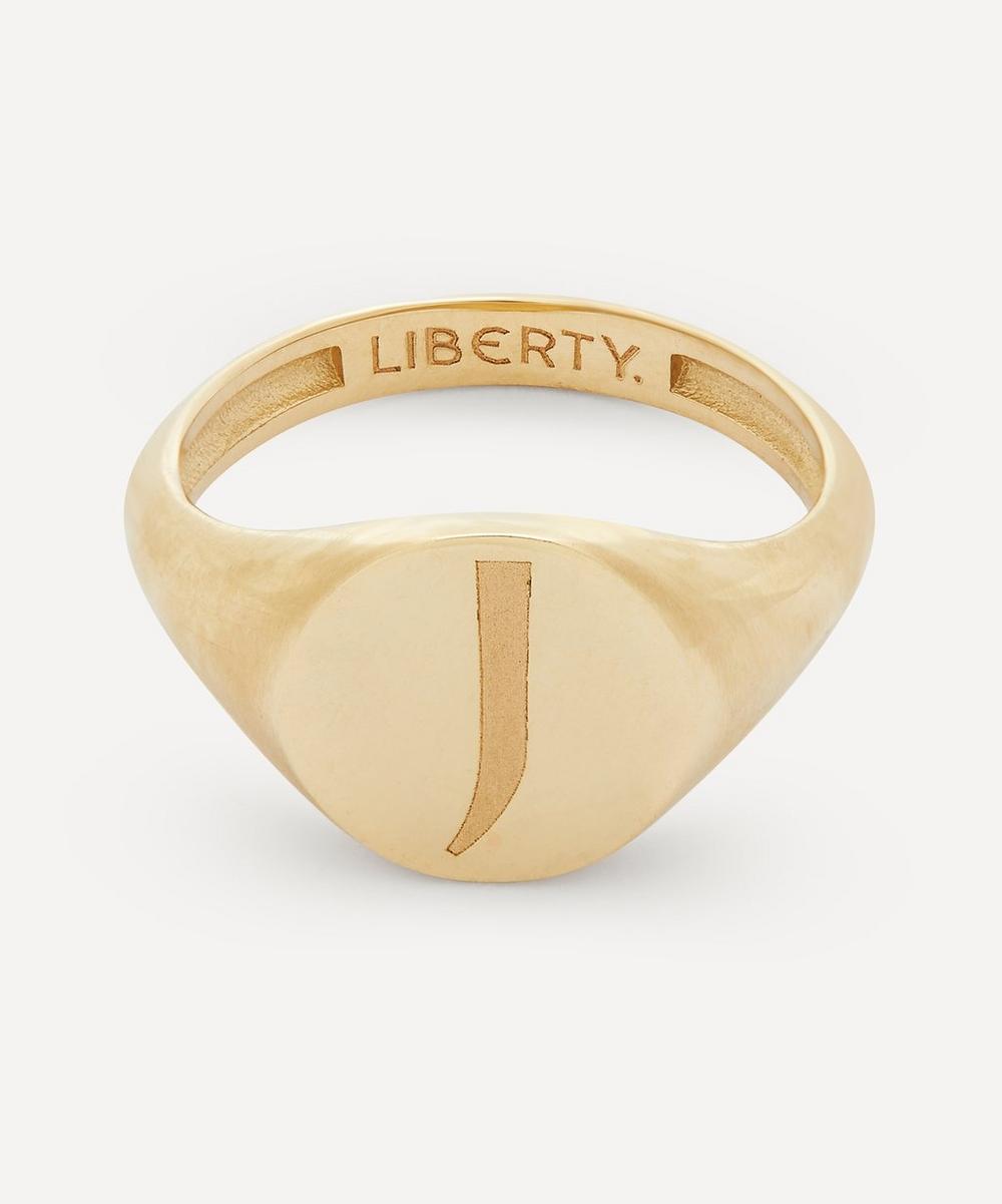 9ct Gold Initial Liberty Signet Ring - J