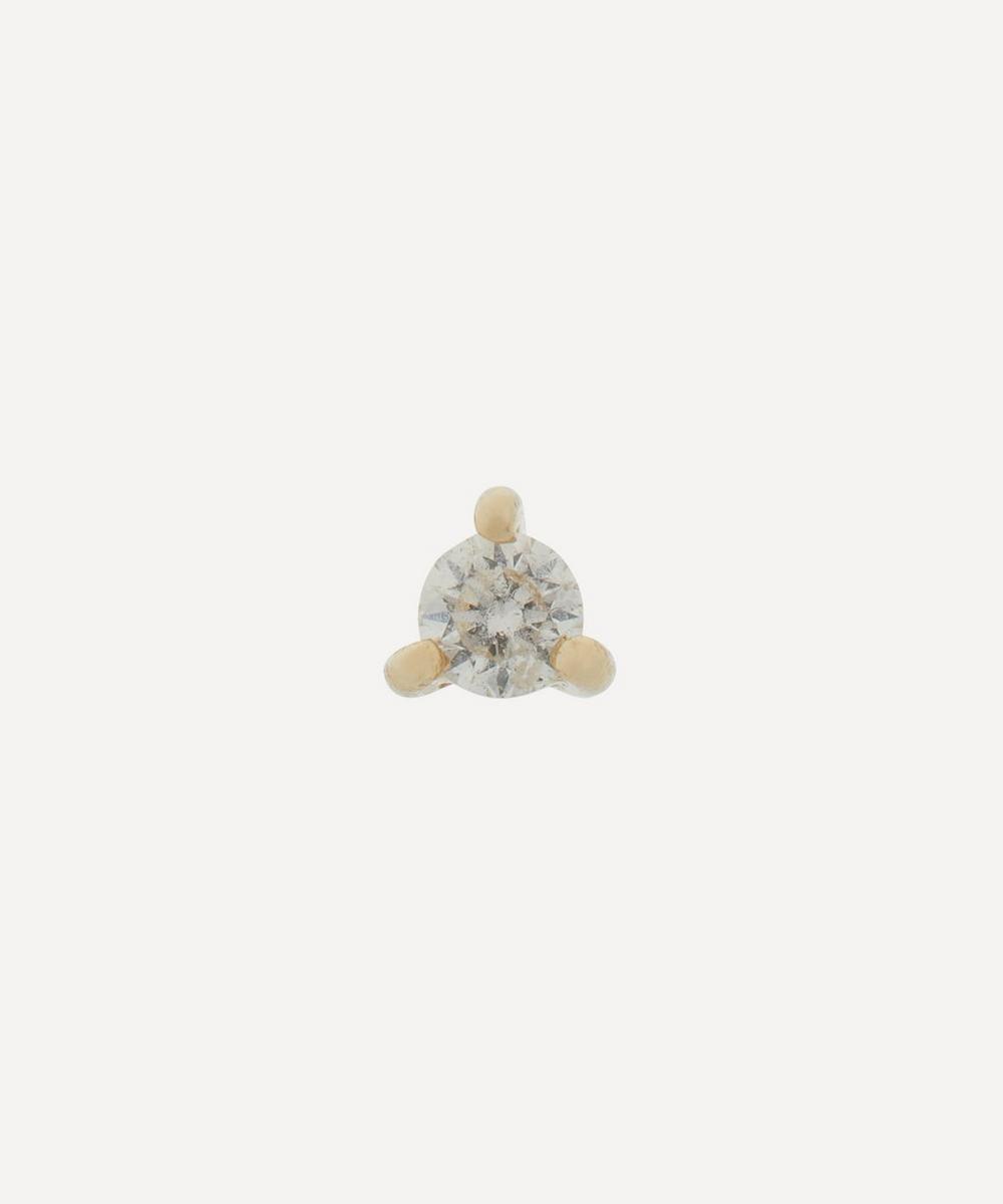 AURUM + GREY 9ct Gold Petite Floating Diamond Single Stud Earring