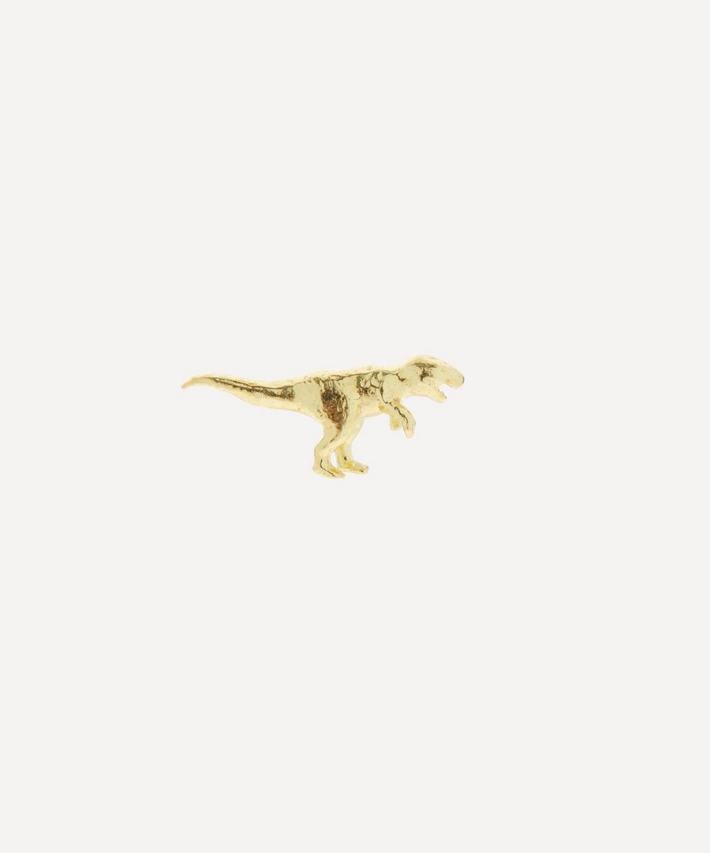 Alex Monroe 18ct Gold Teeny Tiny T-rex Single Stud Earring