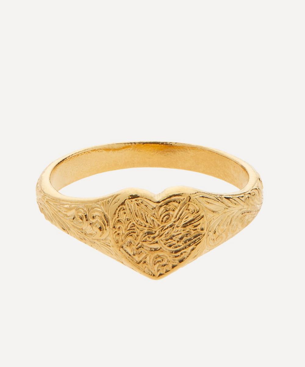 Alex Monroe Gold-plated Victoriana Heart Signet Ring