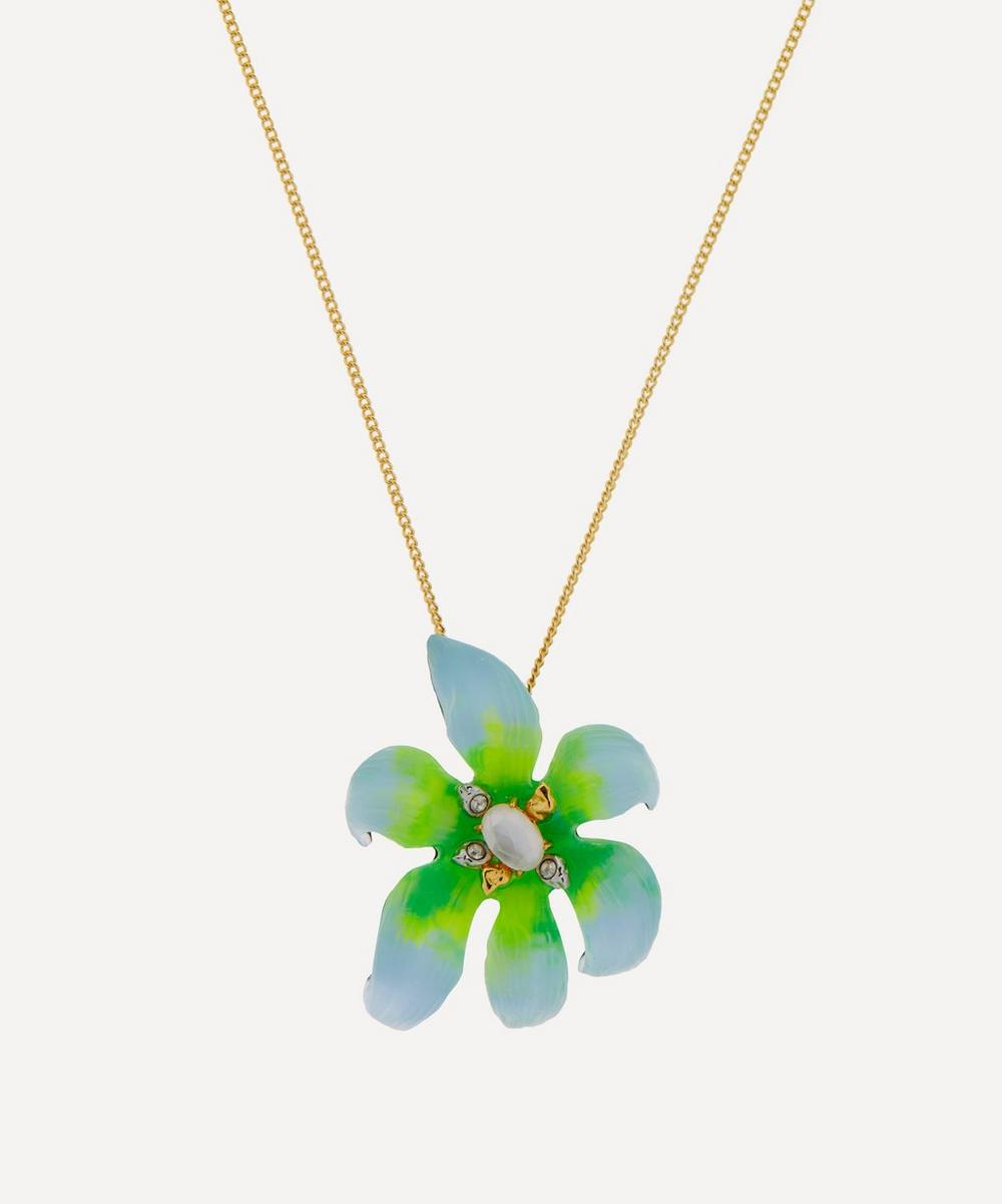 Alexis Bittar 14ct Gold-plated Lily Lucite Flower Pendant Necklace