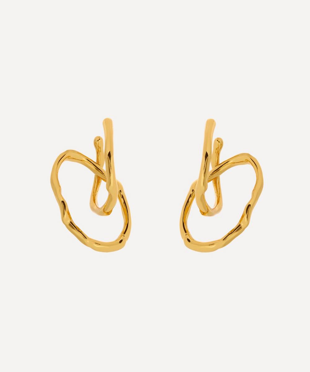 Alexis Bittar 14ct Gold-plated Twisted Interlock Hoop Earrings