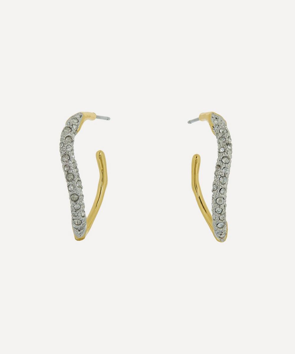 Alexis Bittar 14ct Gold-plated Two Tone Pave Hoop Earrings