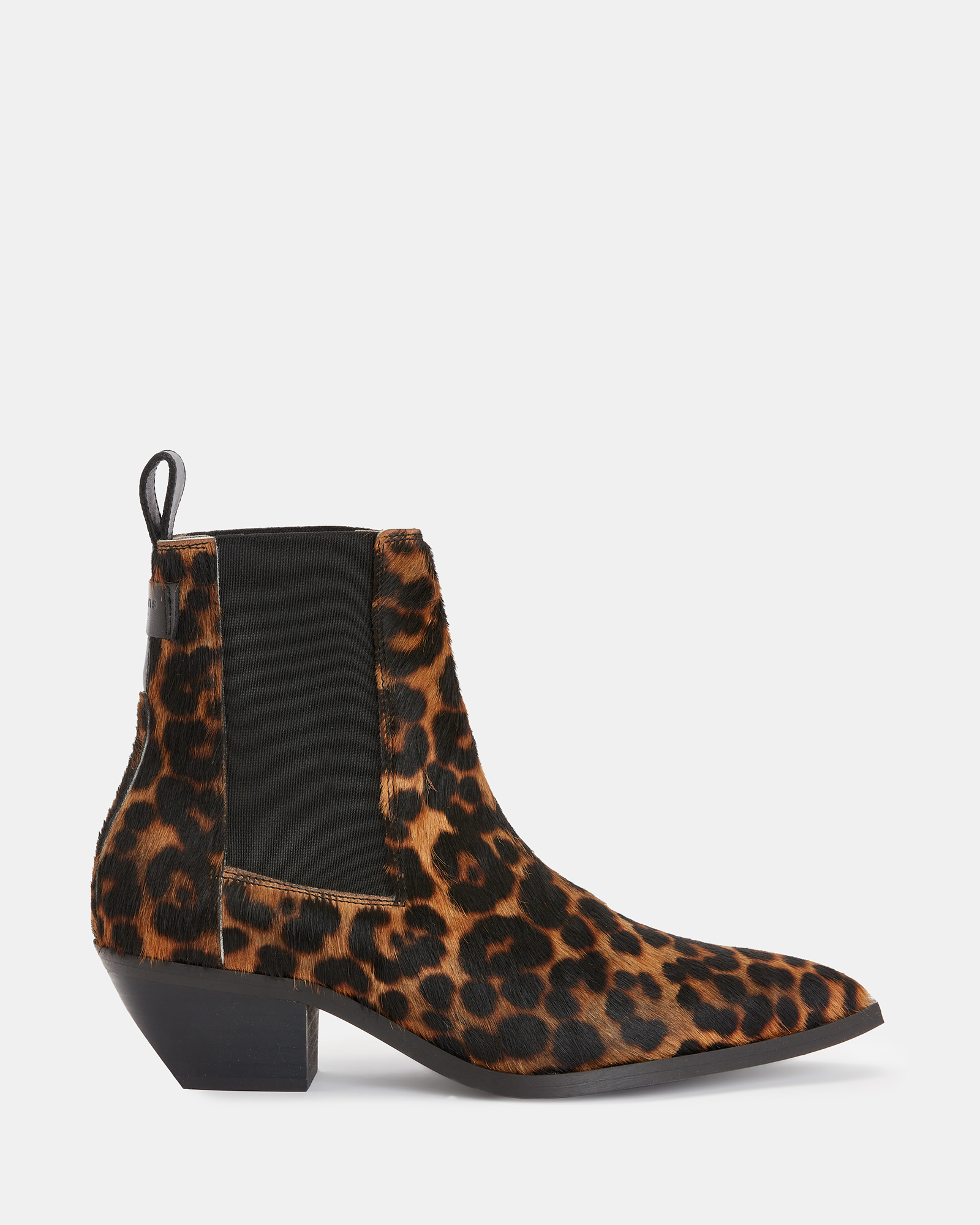 AllSaints Fox Leopard Print Leather Boots
