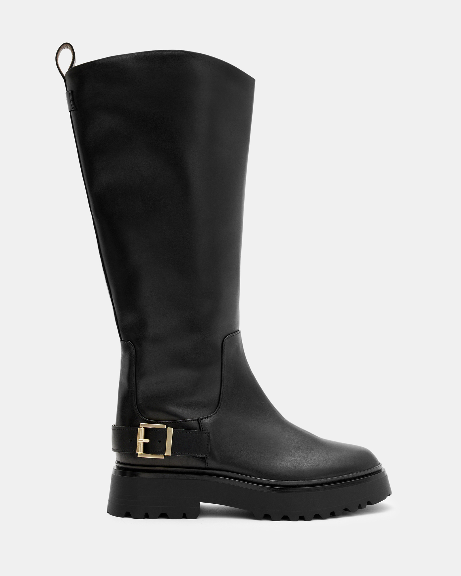 AllSaints Opal Pull On Leather Riding Boots