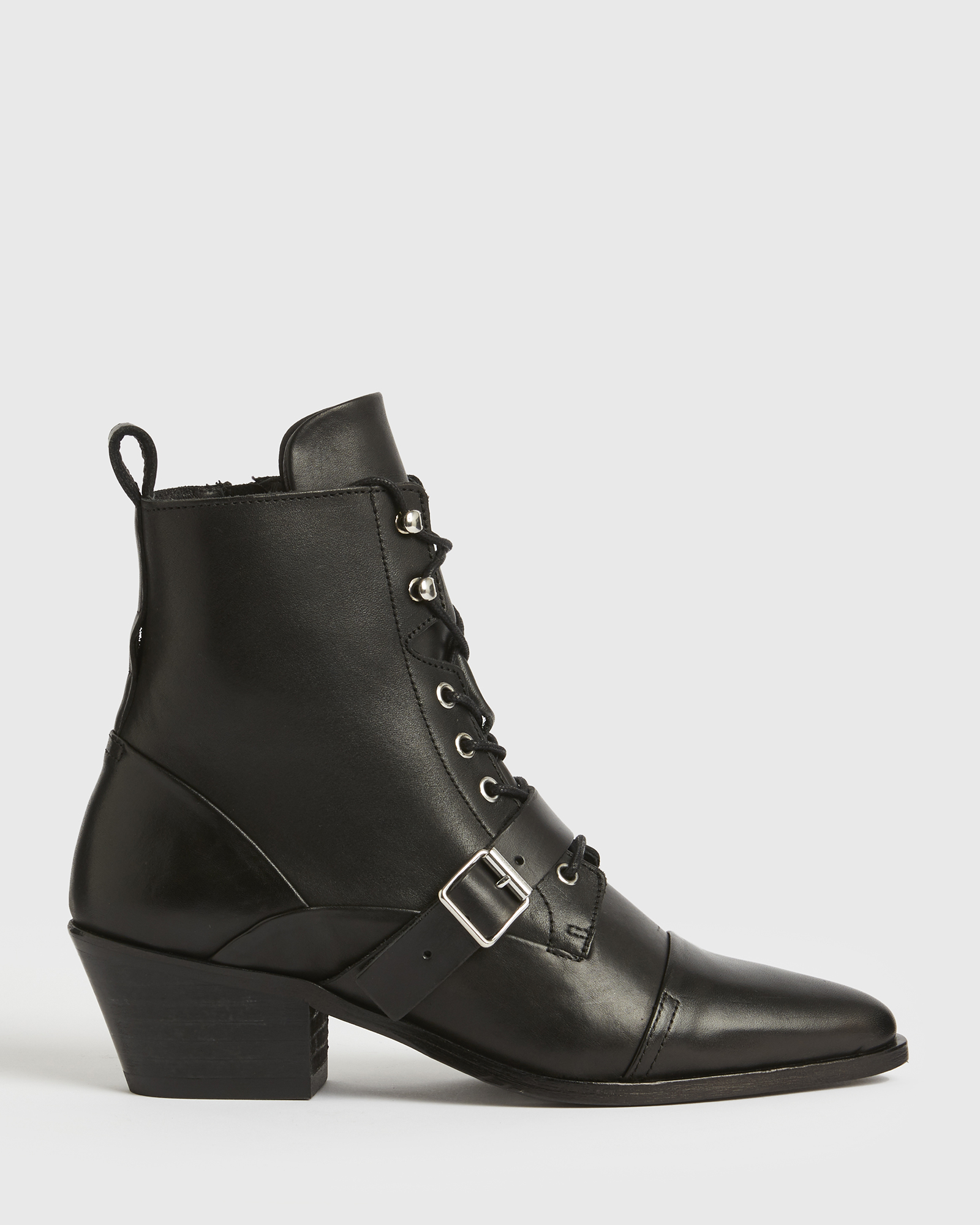 AllSaints Women's Leather Katy Boots, Black, Size: UK 3