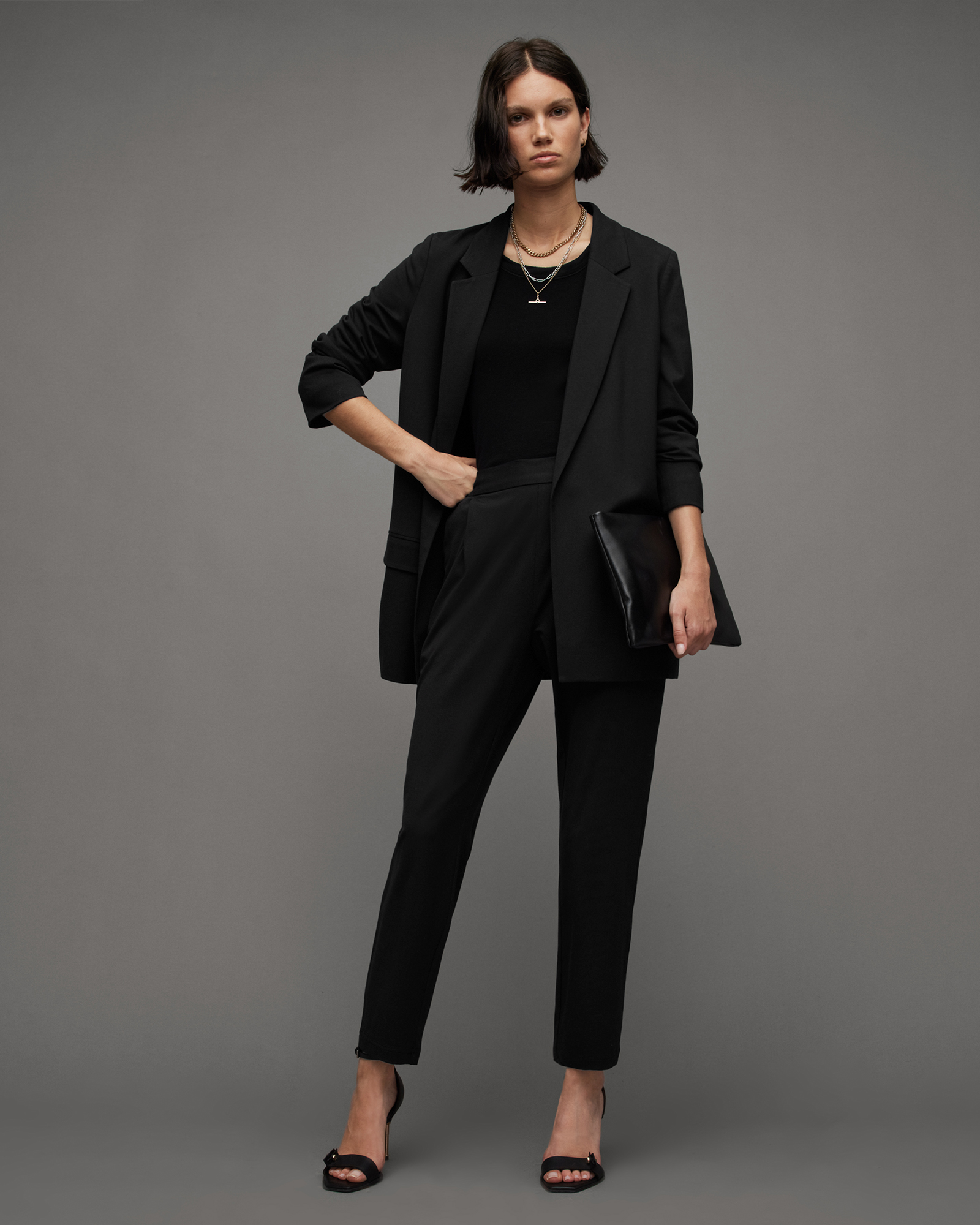 AllSaints Women's Lyocell Aleida Jersey Trousers, Black, Size: 6