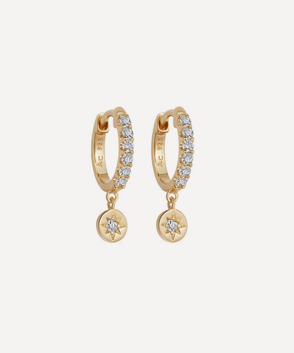 Astley Clarke 18ct Gold Plated Vermeil Silver Polaris White Sapphire Drop Earrings