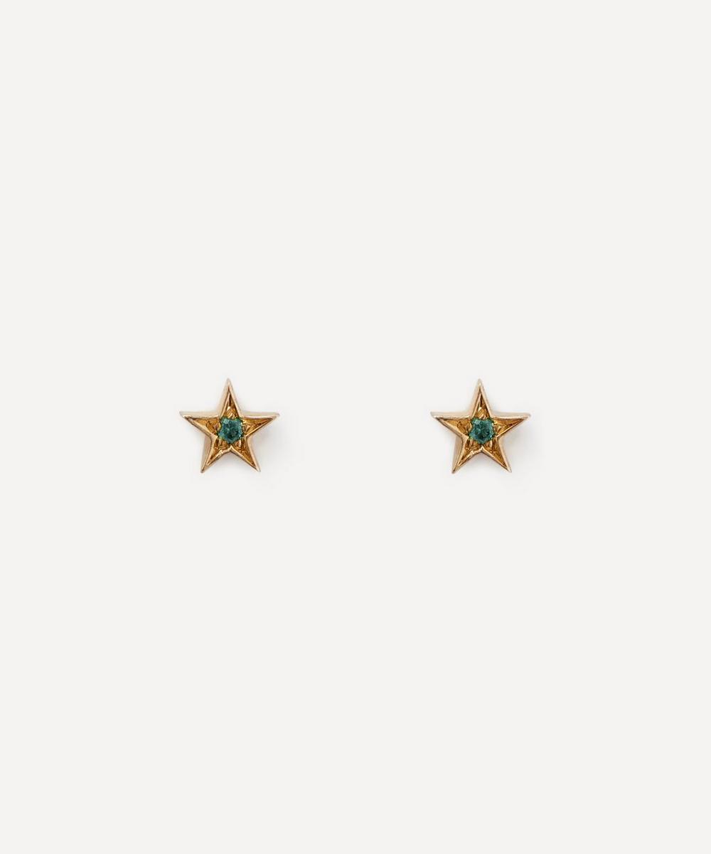 Balint Samad 9ct Gold Altair Tsavorite Star Stud Earrings