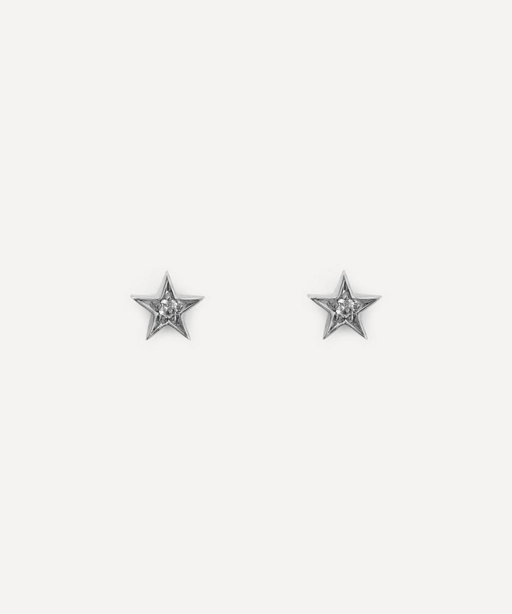 Balint Samad 9ct White Gold Sirius Diamond Star Stud Earrings