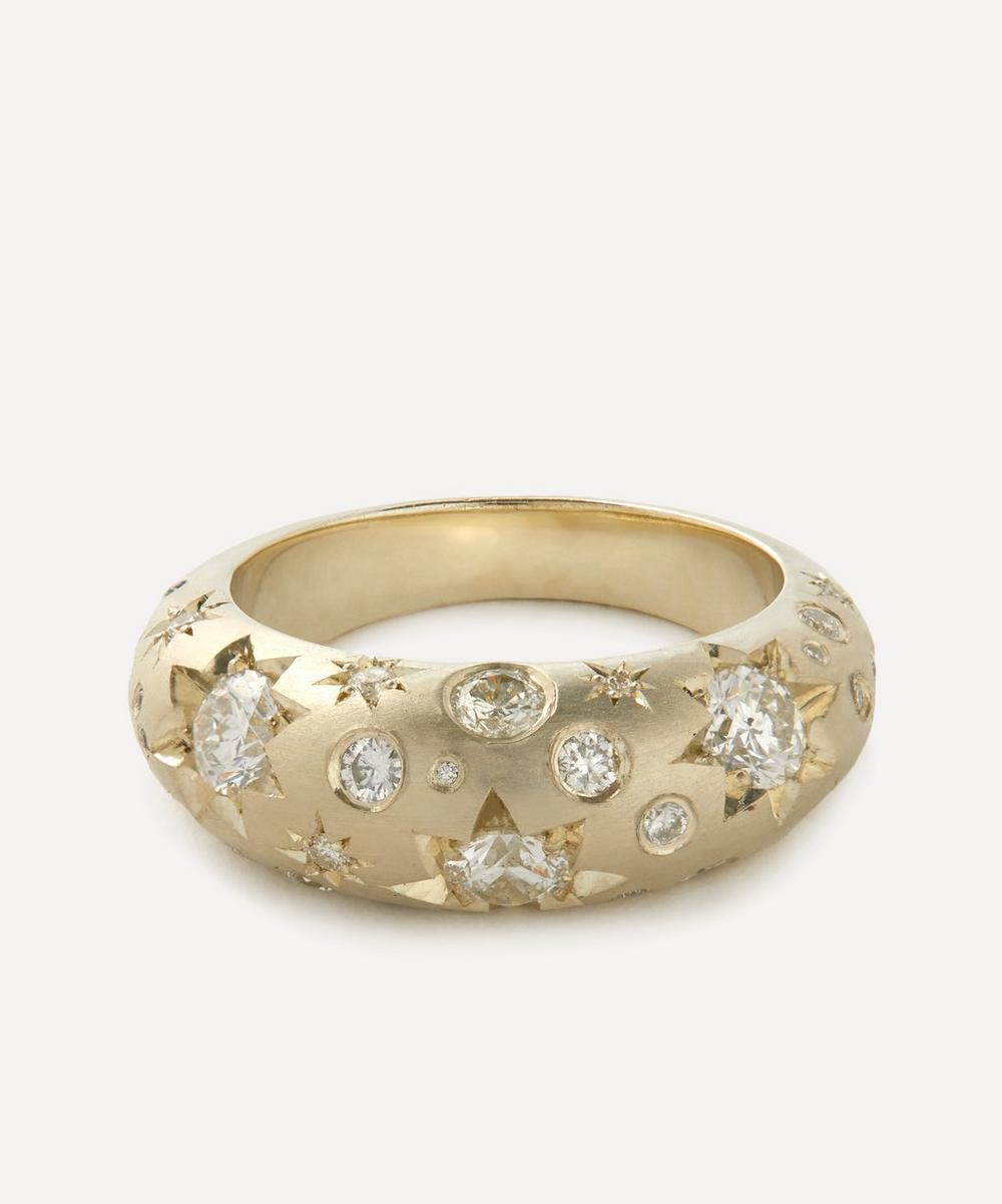 Balint Samad 9ct White Gold Stargazer Diamond Band Ring