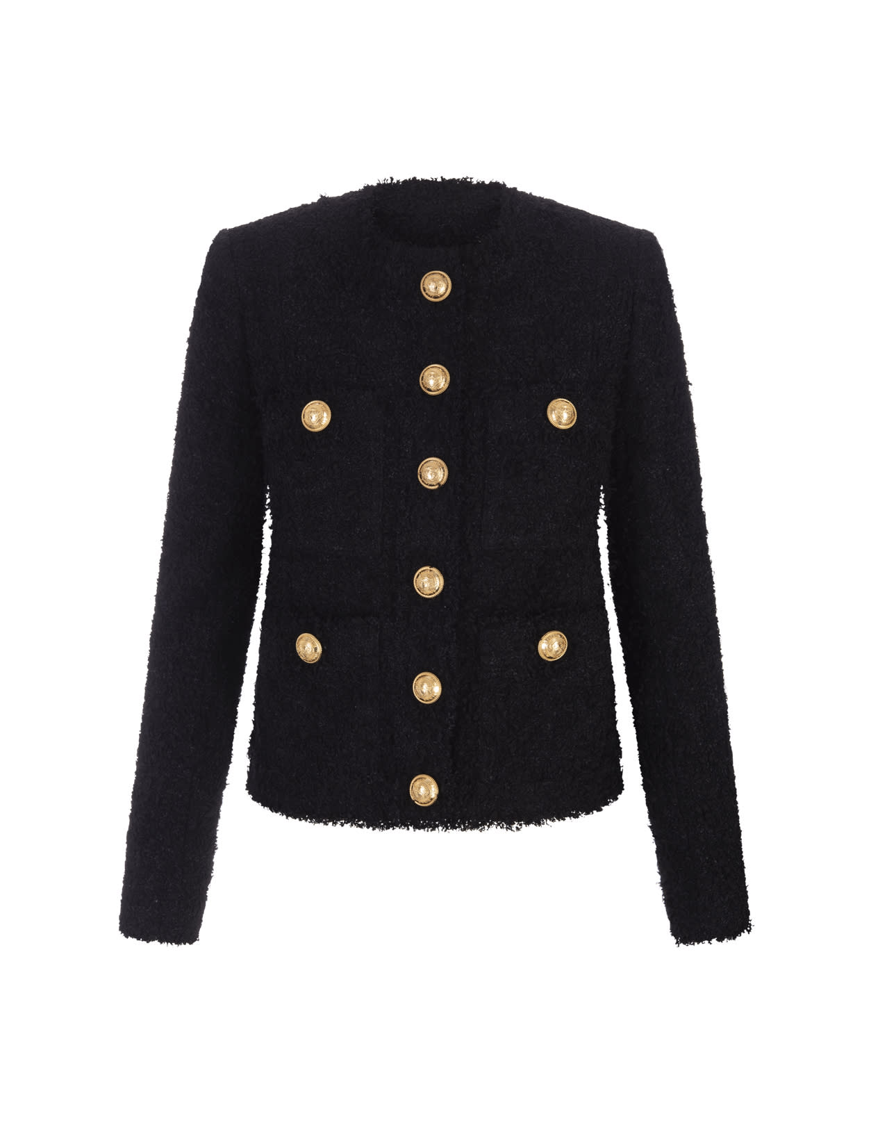 Balmain Black Tweed Tailored Blazer