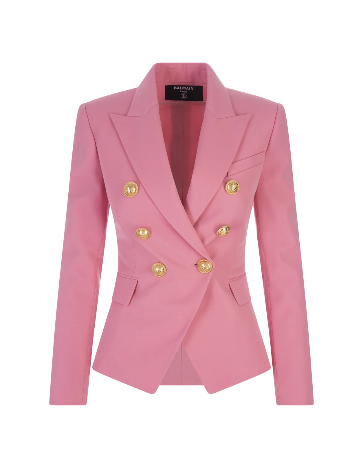 Balmain Pink Wool Double-Breasted Blazer