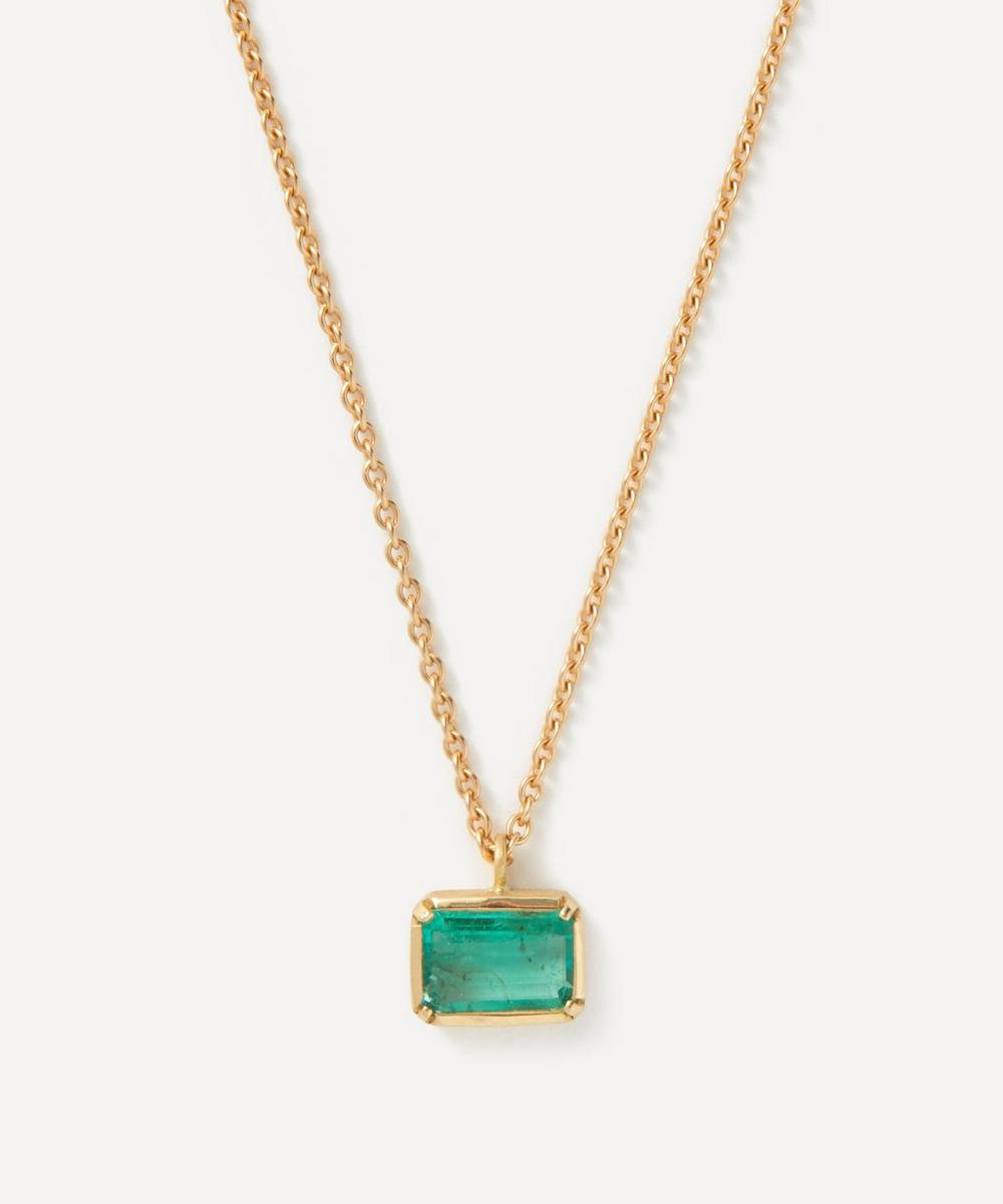 Brooke Gregson 18ct Gold Emerald Pendant Necklace