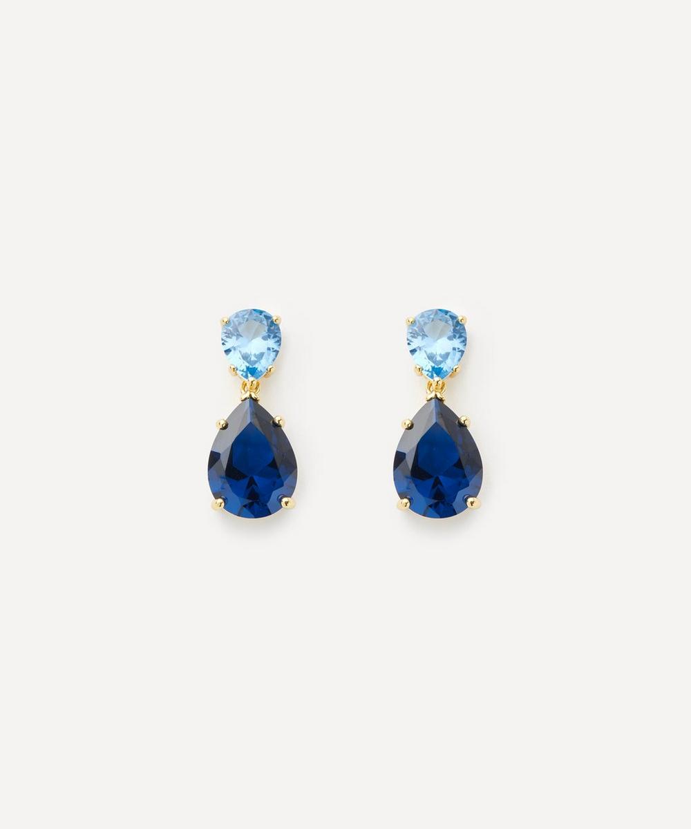 CZ by Kenneth Jay Lane 18ct Gold-plated Small Double Teardrop Earrings
