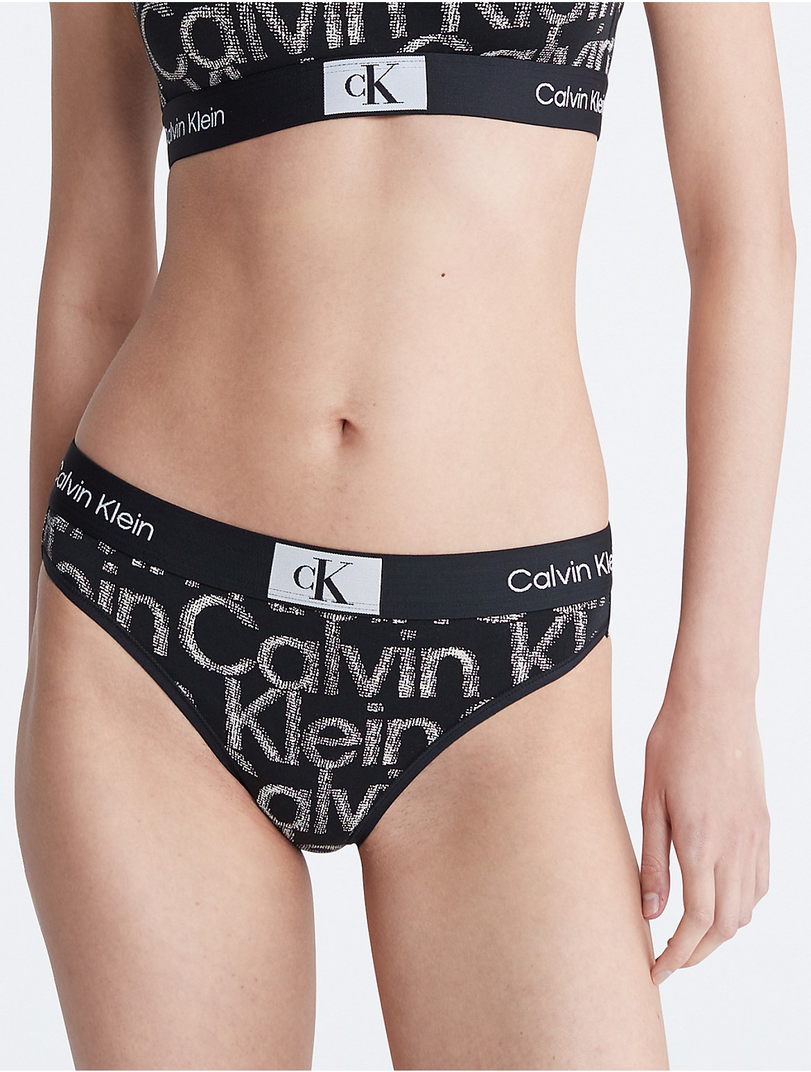 CK Black Graphic Lace Bikini