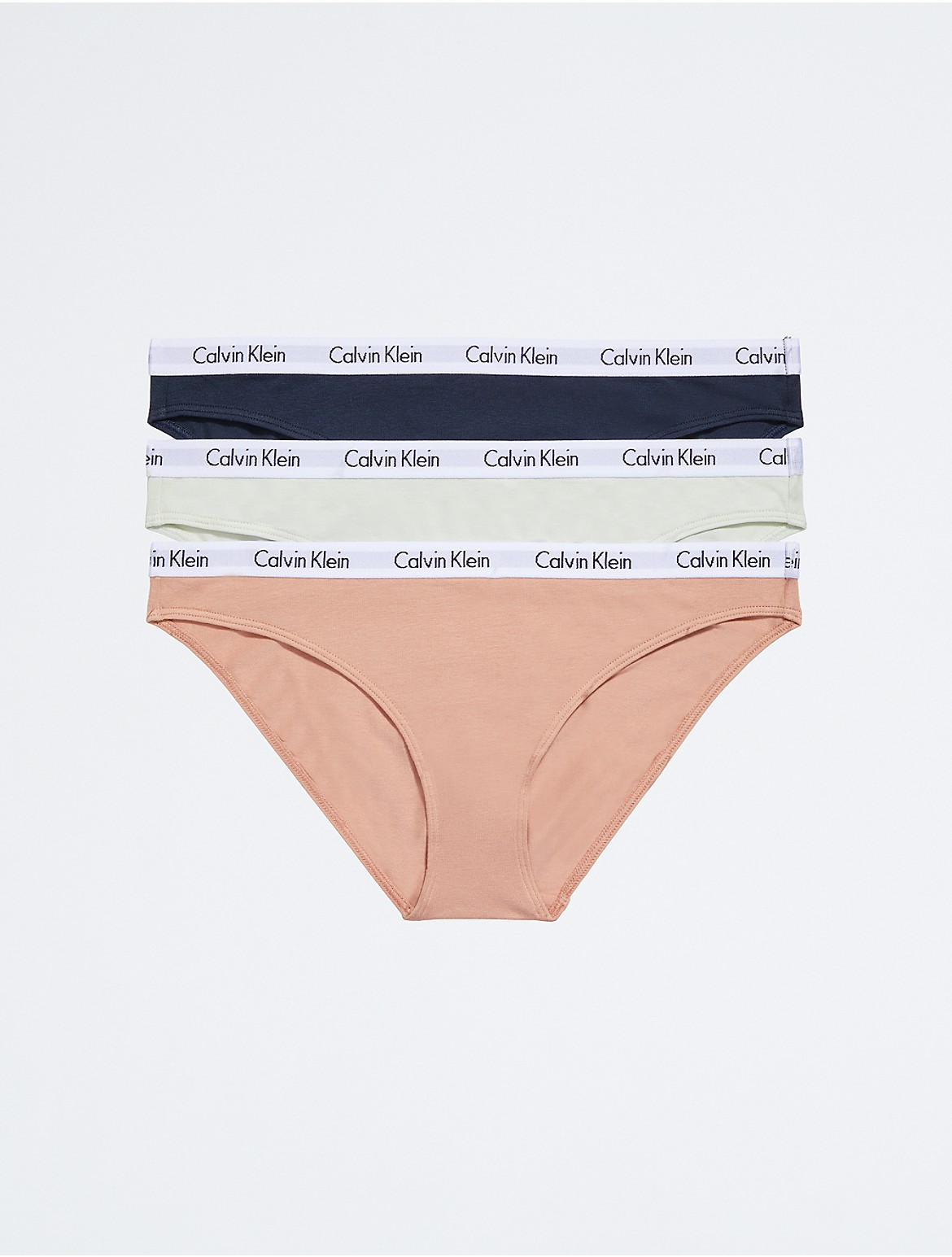 Calvin Klein Women's Carousel Logo Cotton 3-Pack Bikini - Multi - L