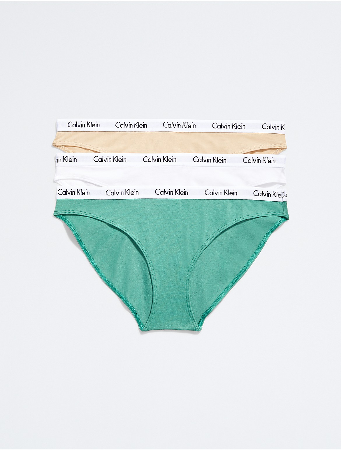 Calvin Klein Women's Carousel Logo Cotton 3-Pack Bikini - Multi - XS