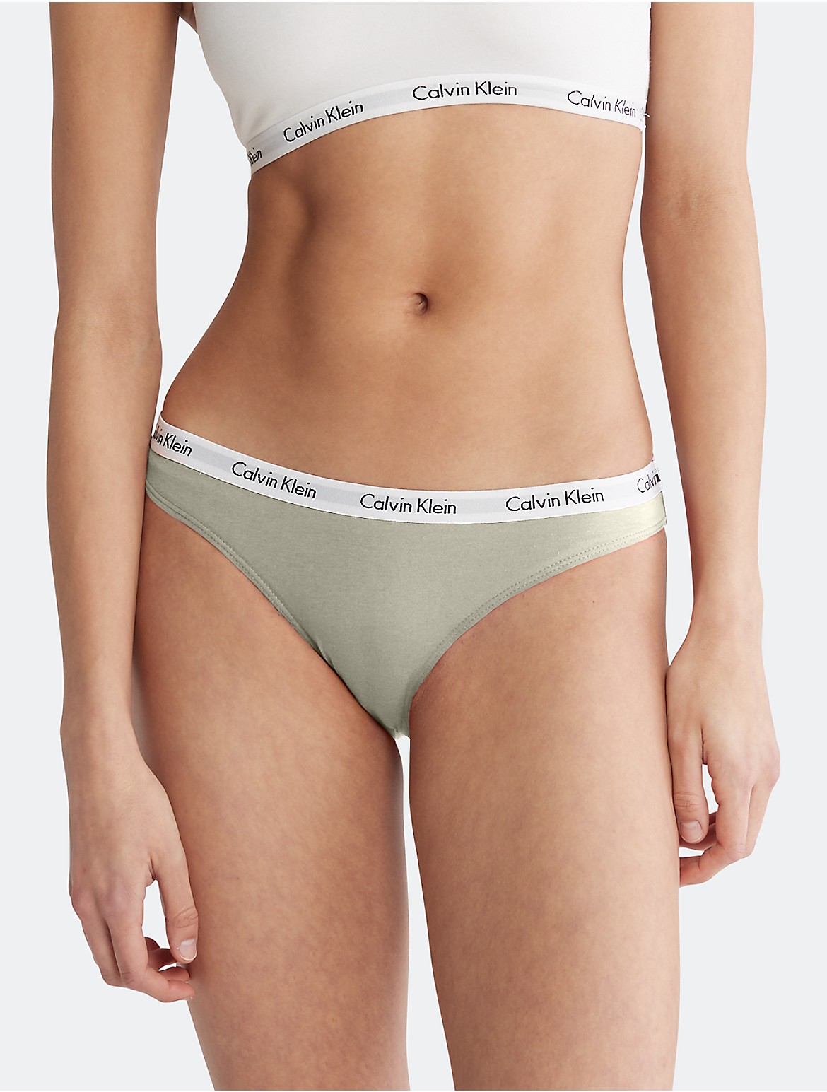 Calvin Klein Women's Carousel Logo Cotton Bikini - Grey - XS