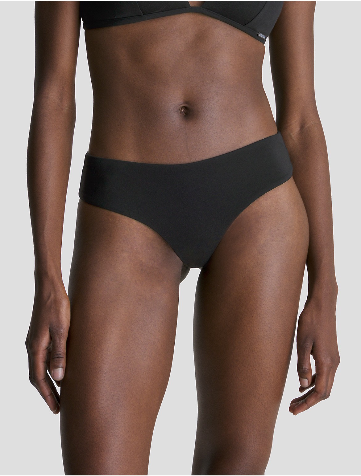 Calvin Klein Women's Core Archive Solid Hipster Bikini Bottom - Black - XS