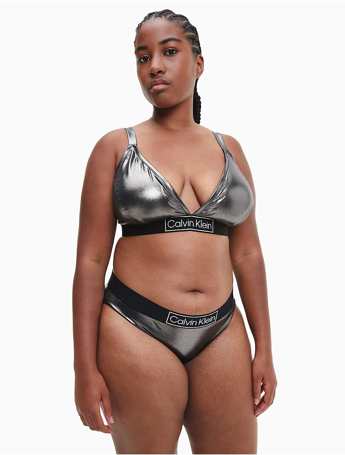 Calvin Klein Women's Core Festive Bikini Top - Black - 1X