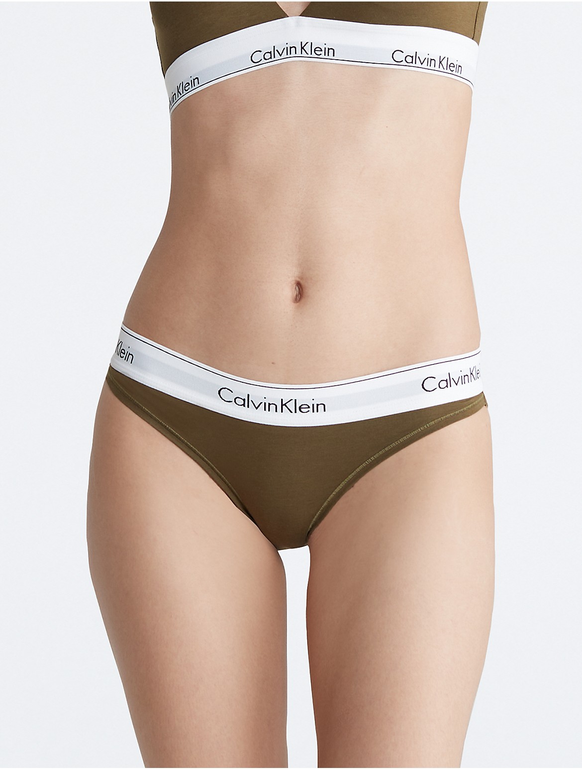 Calvin Klein Women's Modern Cotton Bikini - Green - XS