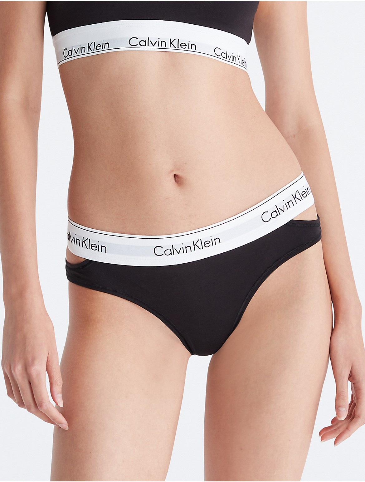 Calvin Klein Women's Modern Cotton Deconstructed Bikini - Black - XS
