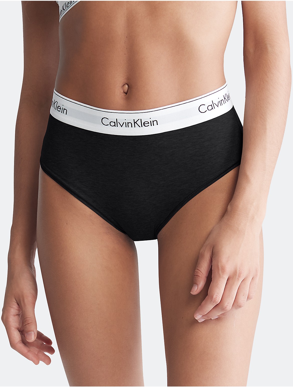 Calvin Klein Women's Modern Cotton High Waist Bikini Bottom - Black - XS