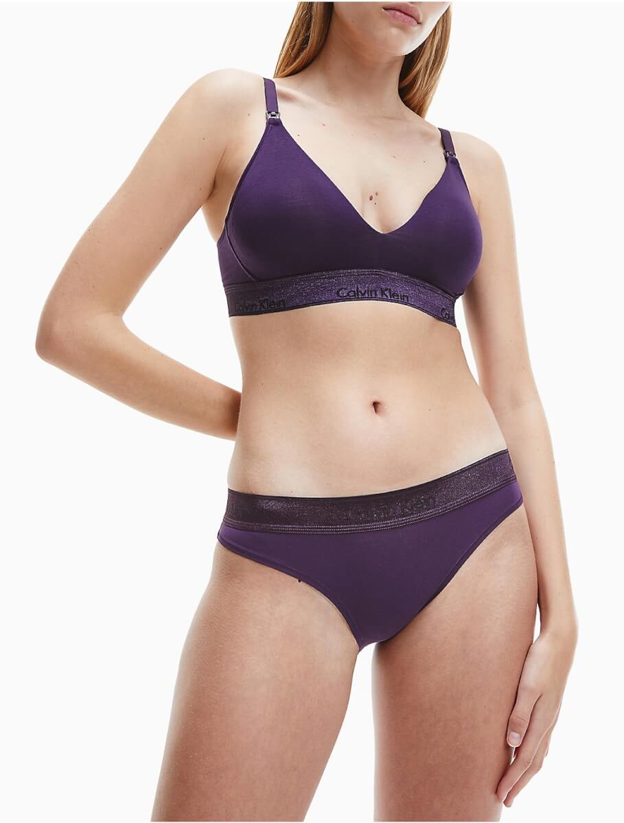 Calvin Klein Women's Modern Cotton Metallic Bikini - Purple - XS