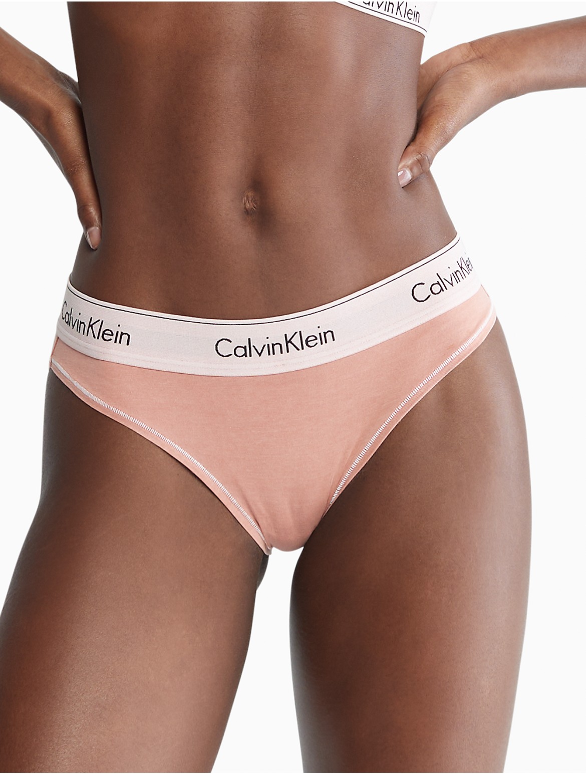 Calvin Klein Women's Modern Cotton Naturals Mineral Dye Bikini - Pink - XS