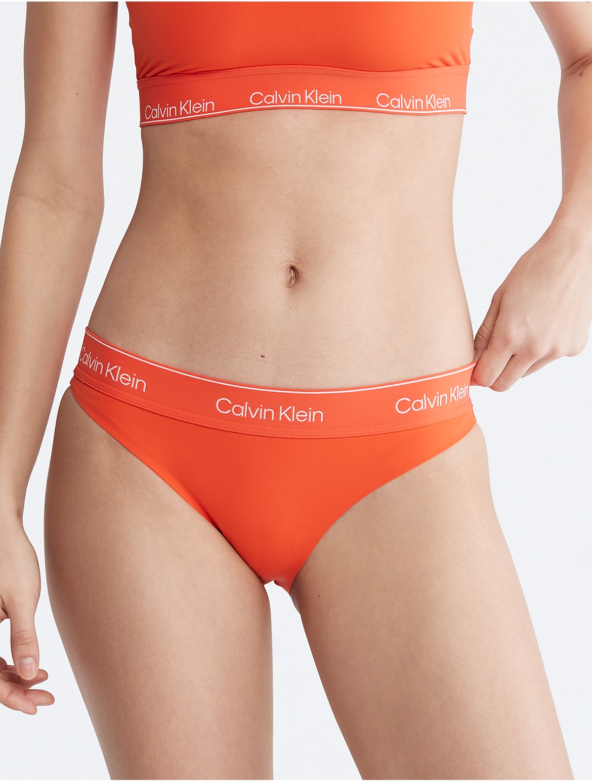 Calvin Klein Women's Modern Performance Bikini - Orange - XS - Modafirma