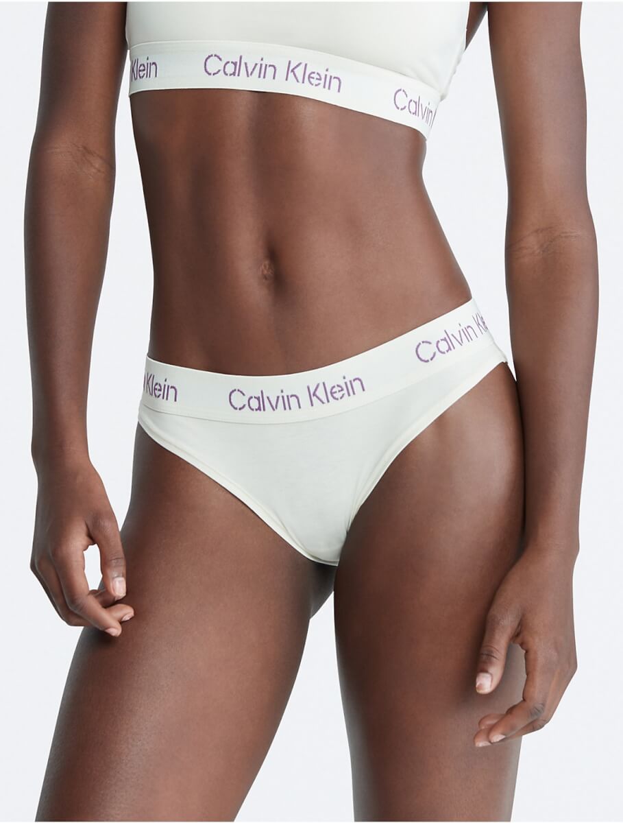Calvin Klein Women's Stencil Logo Cotton Stretch Bikini - White - XS