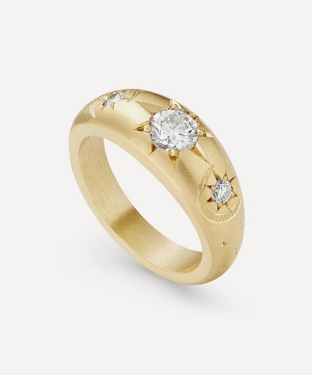 Cece Jewellery 18ct Gold Cresent Moon Ring