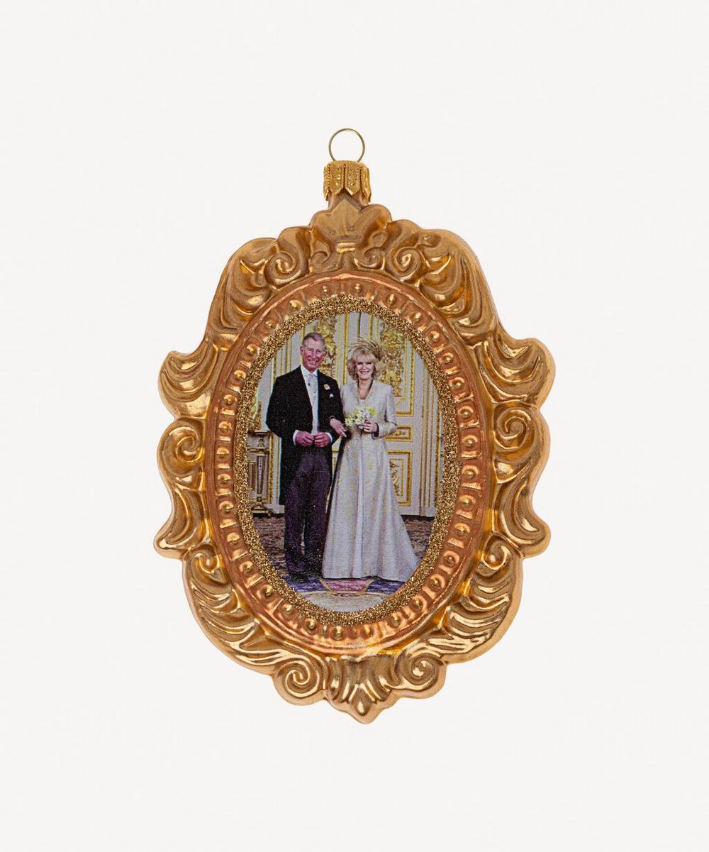 Christmas Glass King Charles Iii And Camilla Queen Consort Ornament